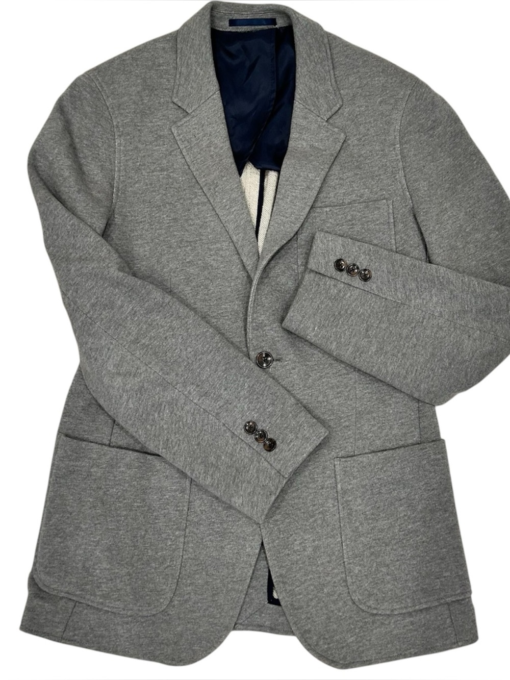 Frank and Oak Mens Sweatshirt Blazer Structured Sweater Sport Coat Gray Size 36